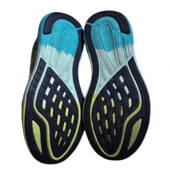 Asics Vibrant Yellow and Teal Running Shoes - Picture 2 of 2